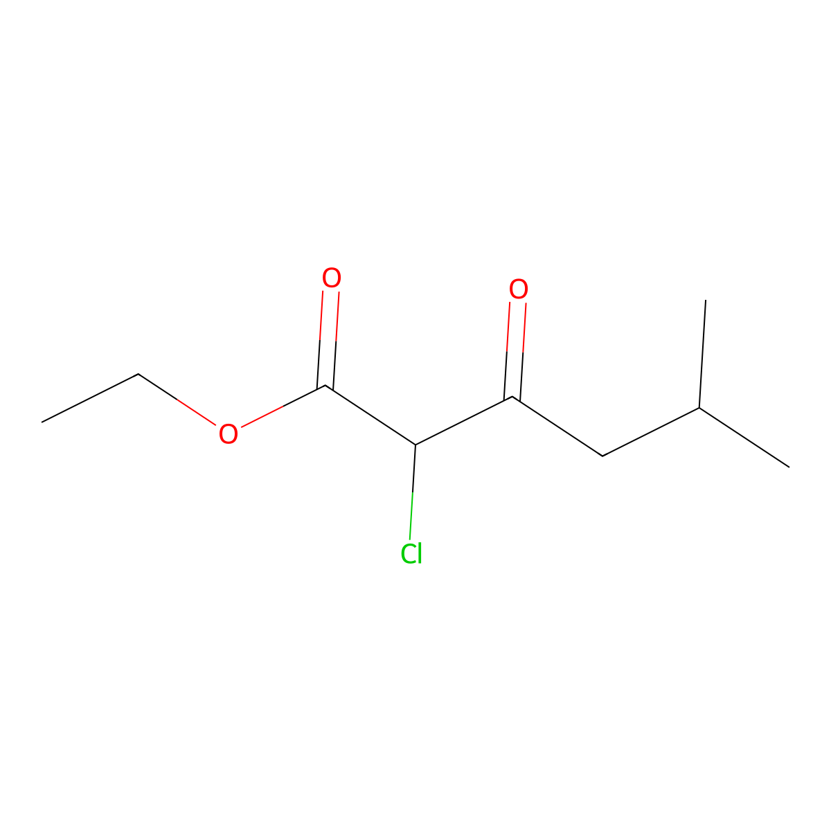 Ethyl 2-chloro-5-methyl-3-oxohexanoate molecular structure, CAS 1033707-35-5