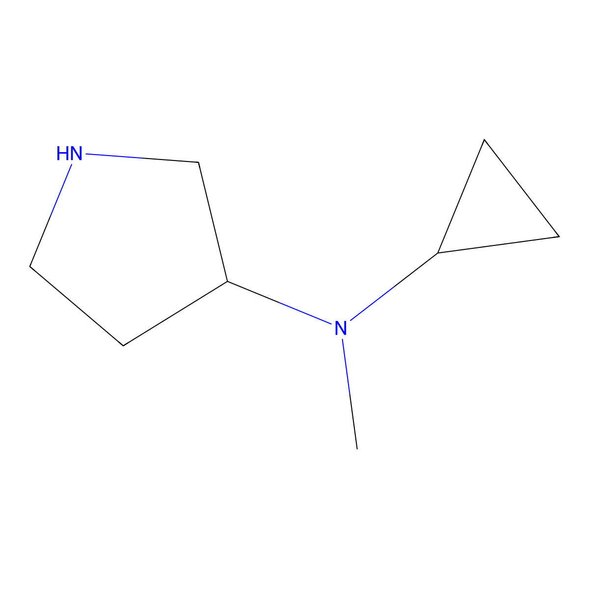 Cyclopropyl-methyl-(R)-pyrrolidin-3-yl-amine molecular structure, CAS 1033711-49-7