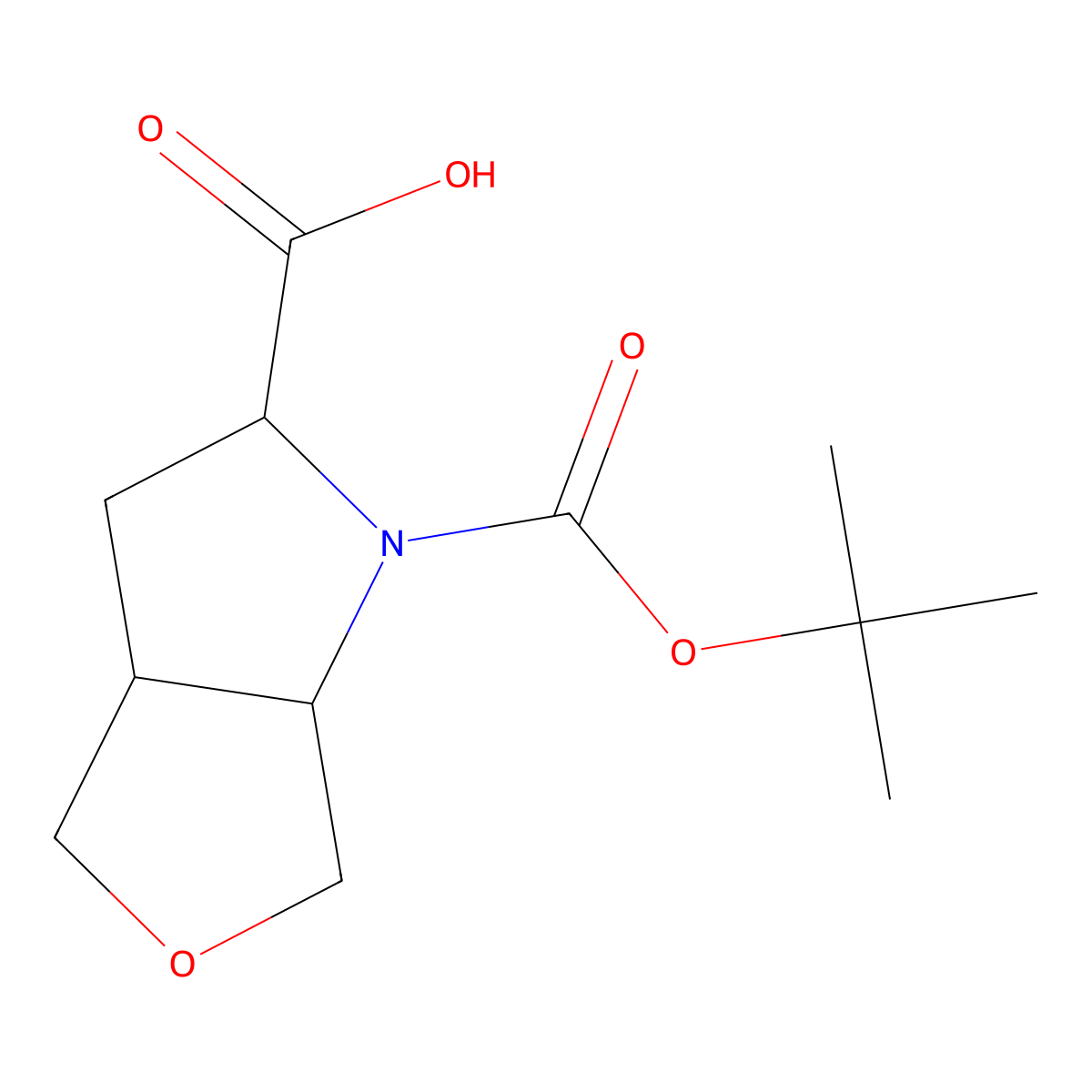 (2S,3aR,6aS)-1-tert-butoxycarbonyl-2,3,3a,4,6,6a-hexahydrofuro[3,4-b]pyrrole-2-carboxylic acid molecular structure, CAS 1033714-18-9