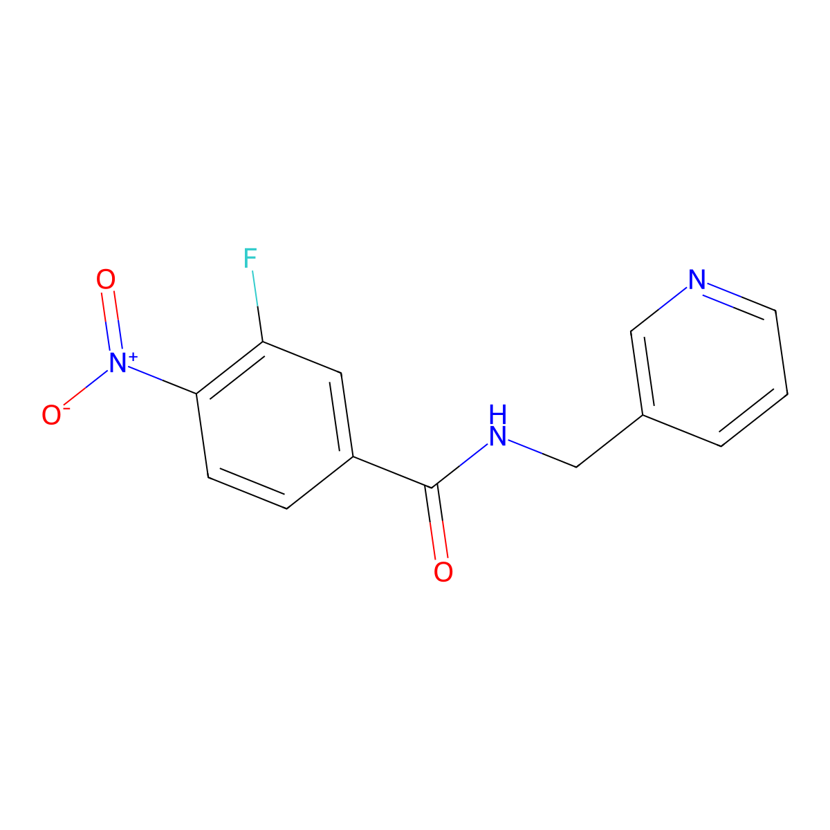 3-Fluoro-4-nitro-N-(3-pyridylmethyl)benzamide molecular structure, CAS 1033716-54-9