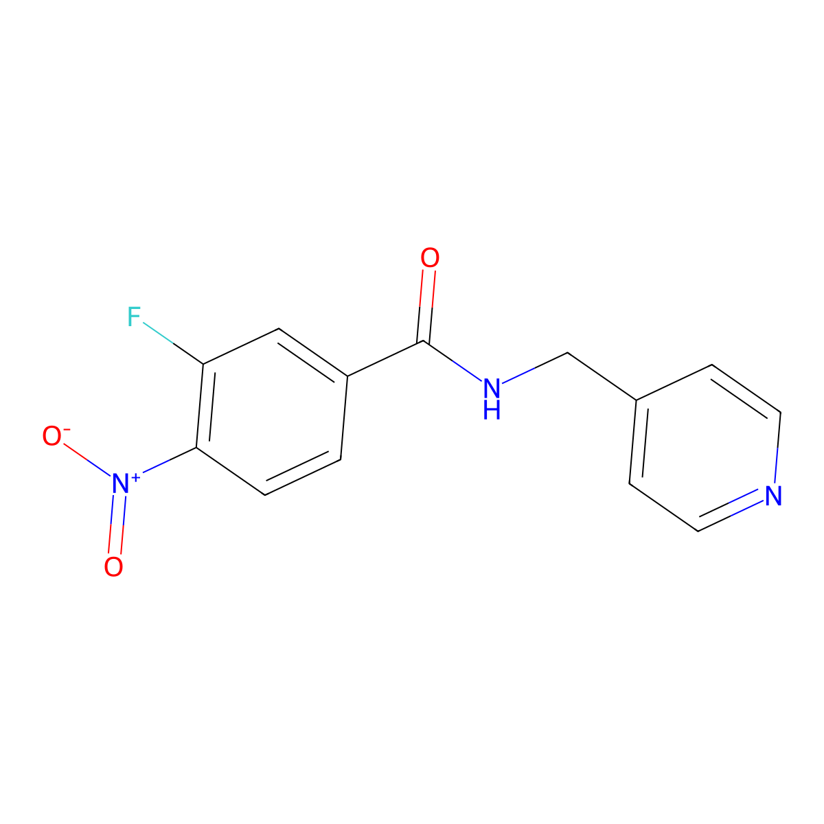 Benzamide, 3-fluoro-4-nitro-N-(4-pyridinylmethyl)- molecular structure, CAS 1033716-69-6