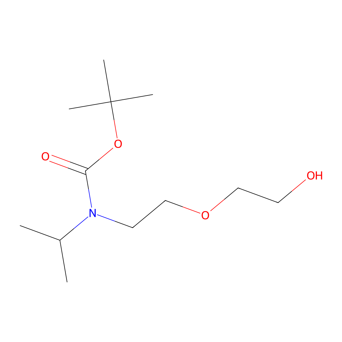 tert-butyl N-[2-(2-hydroxyethoxy)ethyl]-N-(propan-2-yl)carbamate molecular structure, CAS 1033717-05-3