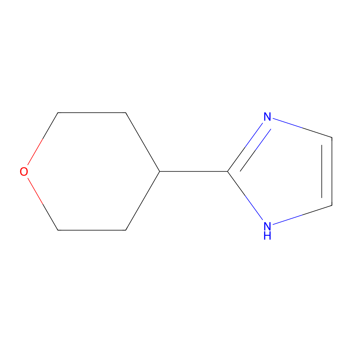 2-(oxan-4-yl)-1H-imidazole molecular structure, CAS 1033717-12-2