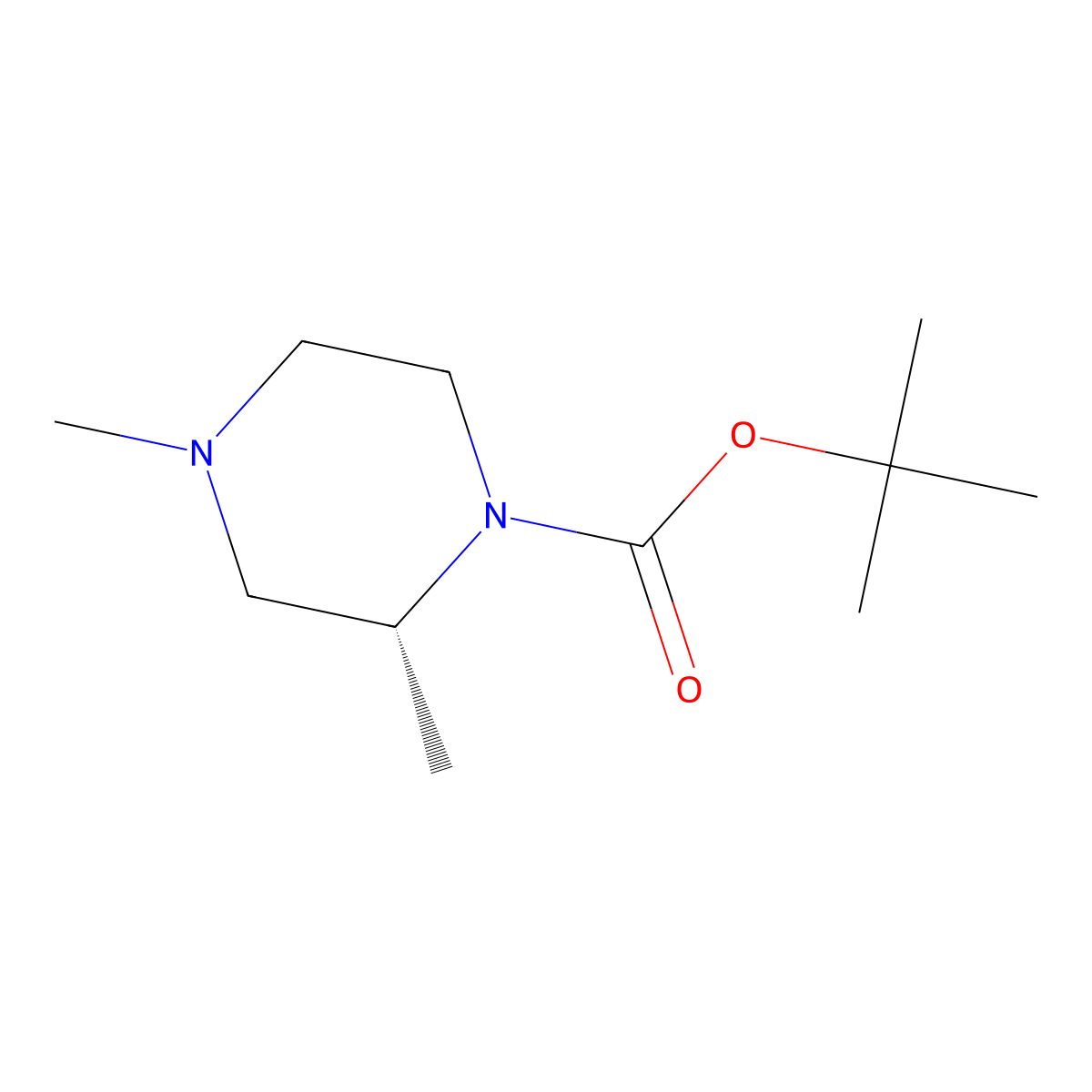 (R)-Tert-butyl 2,4-dimethylpiperazine-1-carboxylate molecular structure, CAS 1033717-19-9