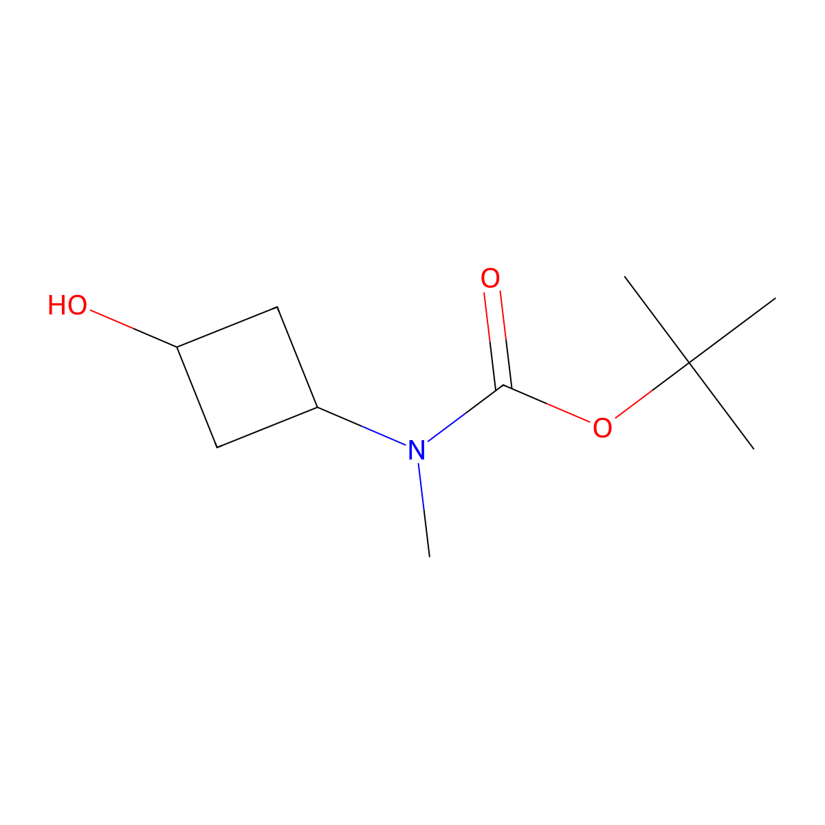 Carbamic acid, N-(3-hydroxycyclobutyl)-N-methyl-, 1,1-dimethylethyl ester molecular structure, CAS 1033718-20-5