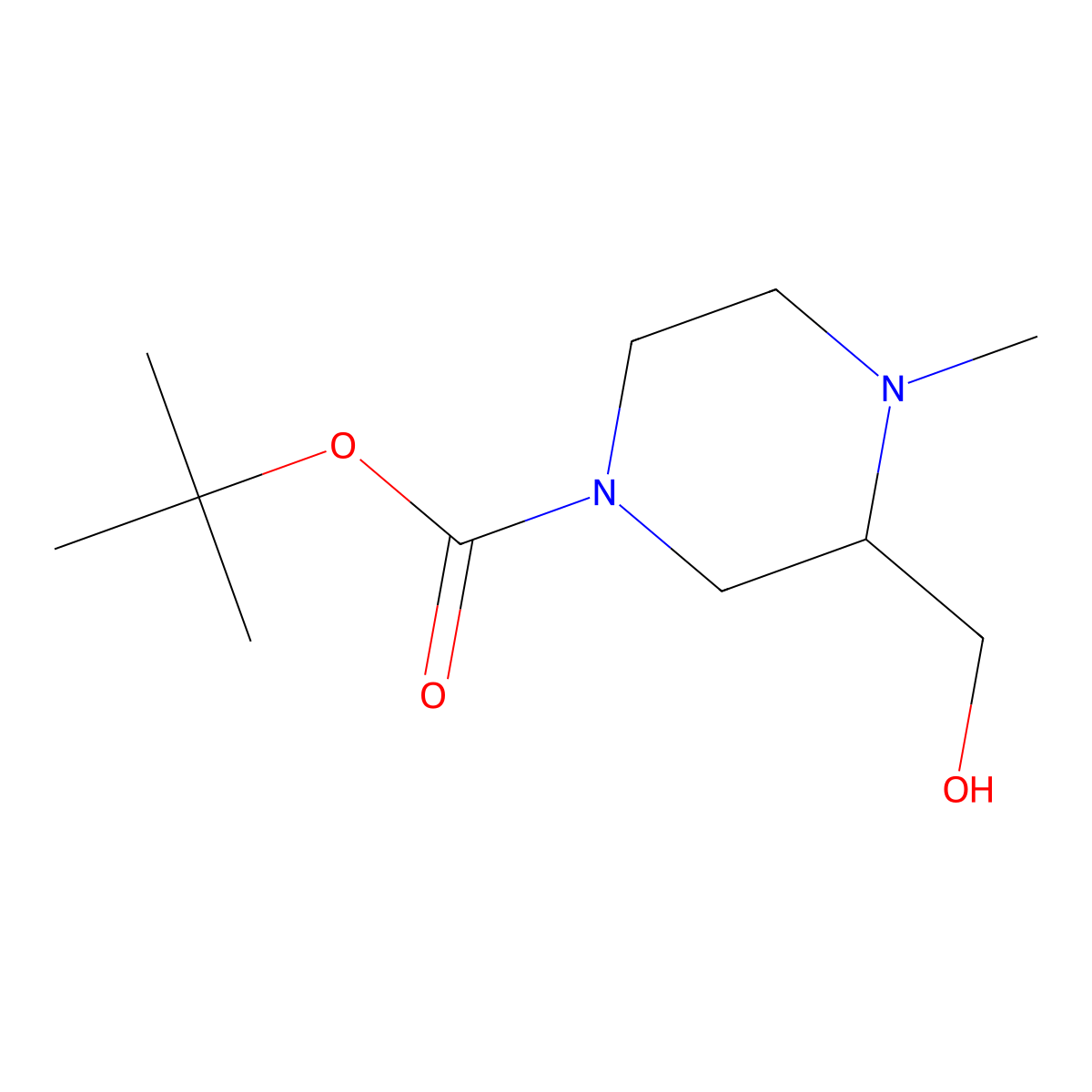 Tert-butyl (S)-3-(hydroxymethyl)-4-methylpiperazine-1-carboxylate molecular structure, CAS 1033719-09-3