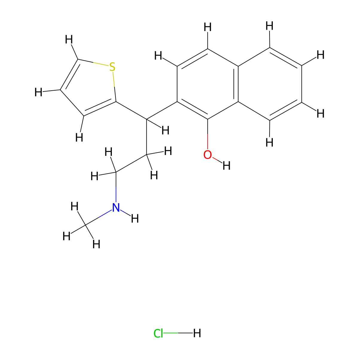 2-[3-(Methylamino)-1-(2-thienyl)propyl]-1-naphthalenol Hydrochloride molecular structure, CAS 1033719-36-6