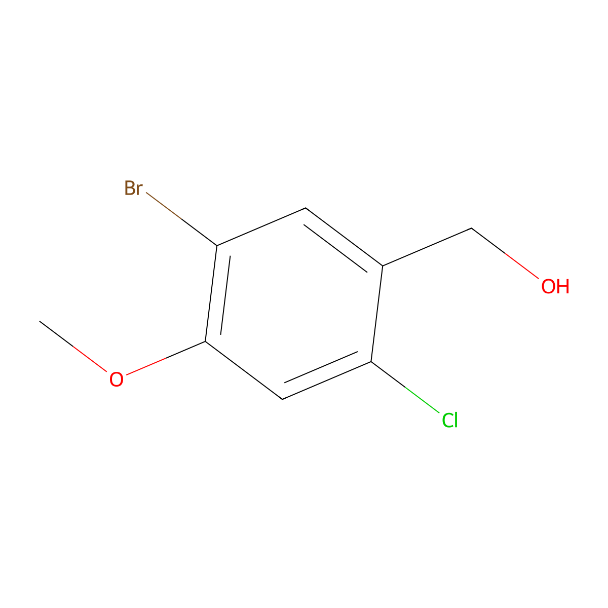 (5-Bromo-2-chloro-4-methoxyphenyl)methanol molecular structure, CAS 1033723-31-7