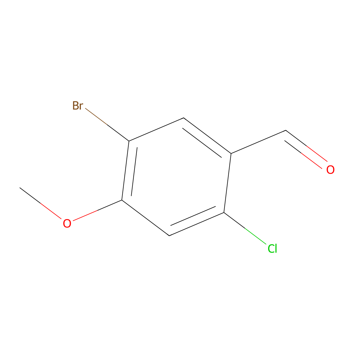 5-Bromo-2-chloro-4-methoxybenzaldehyde molecular structure, CAS 1033723-49-7