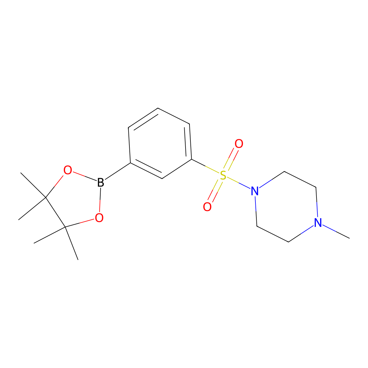 1-Methyl-4-((3-(4,4,5,5-tetramethyl-1,3,2-dioxaborolan-2-yl)phenyl)sulfonyl)piperazine molecular structure, CAS 1033743-79-1