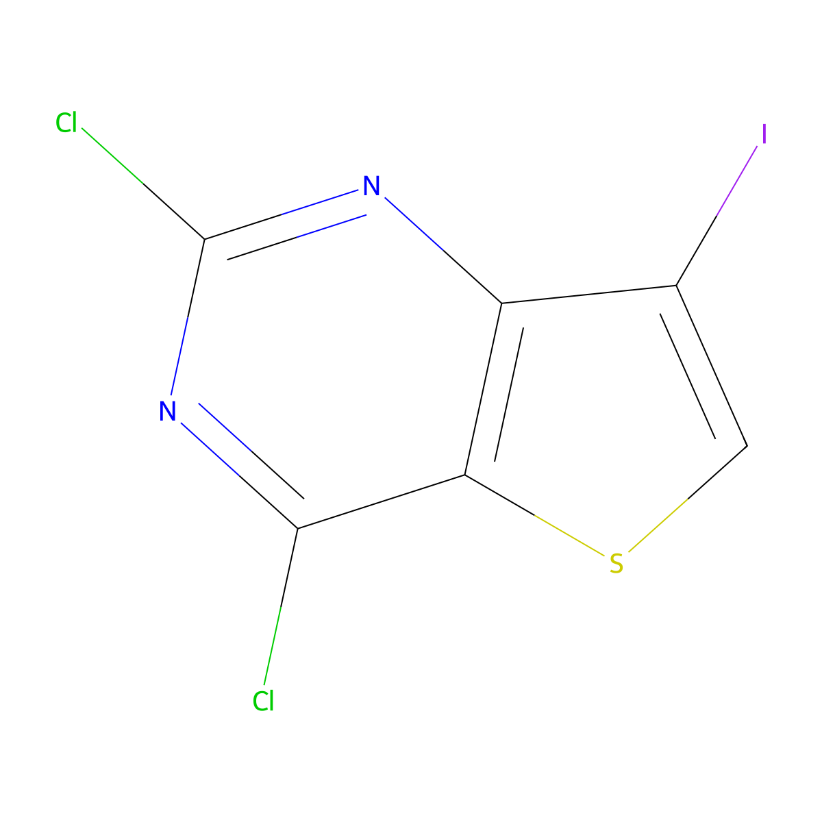 2,4-Dichloro-7-iodothieno[3,2-d]pyrimidine molecular structure, CAS 1033744-31-8