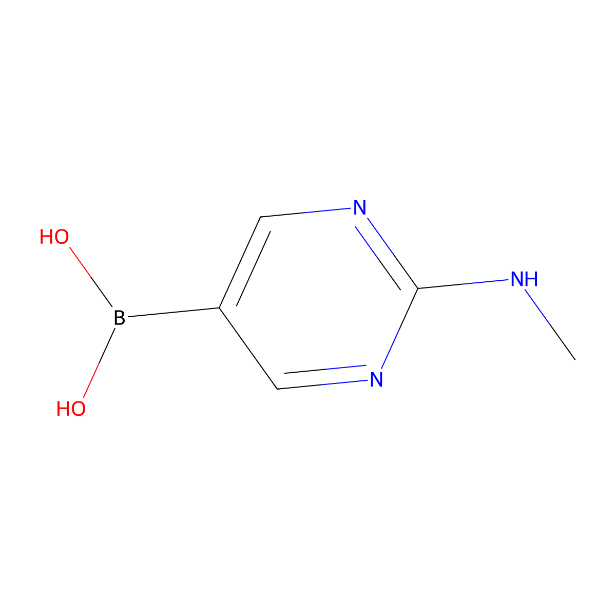 (2-(Methylamino)pyrimidin-5-yl)boronic acid molecular structure, CAS 1033745-26-4