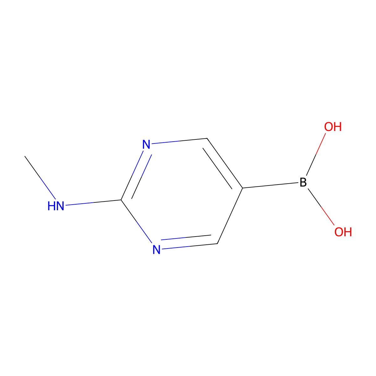 (2-(Methylamino)pyrimidin-5-yl)boronic acid molecular structure, CAS 1033745-26-4