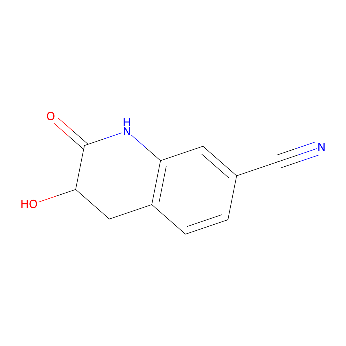 3-Hydroxy-2-oxo-1,2,3,4-tetrahydroquinoline-7-carbonitrile molecular structure, CAS 1033747-92-0