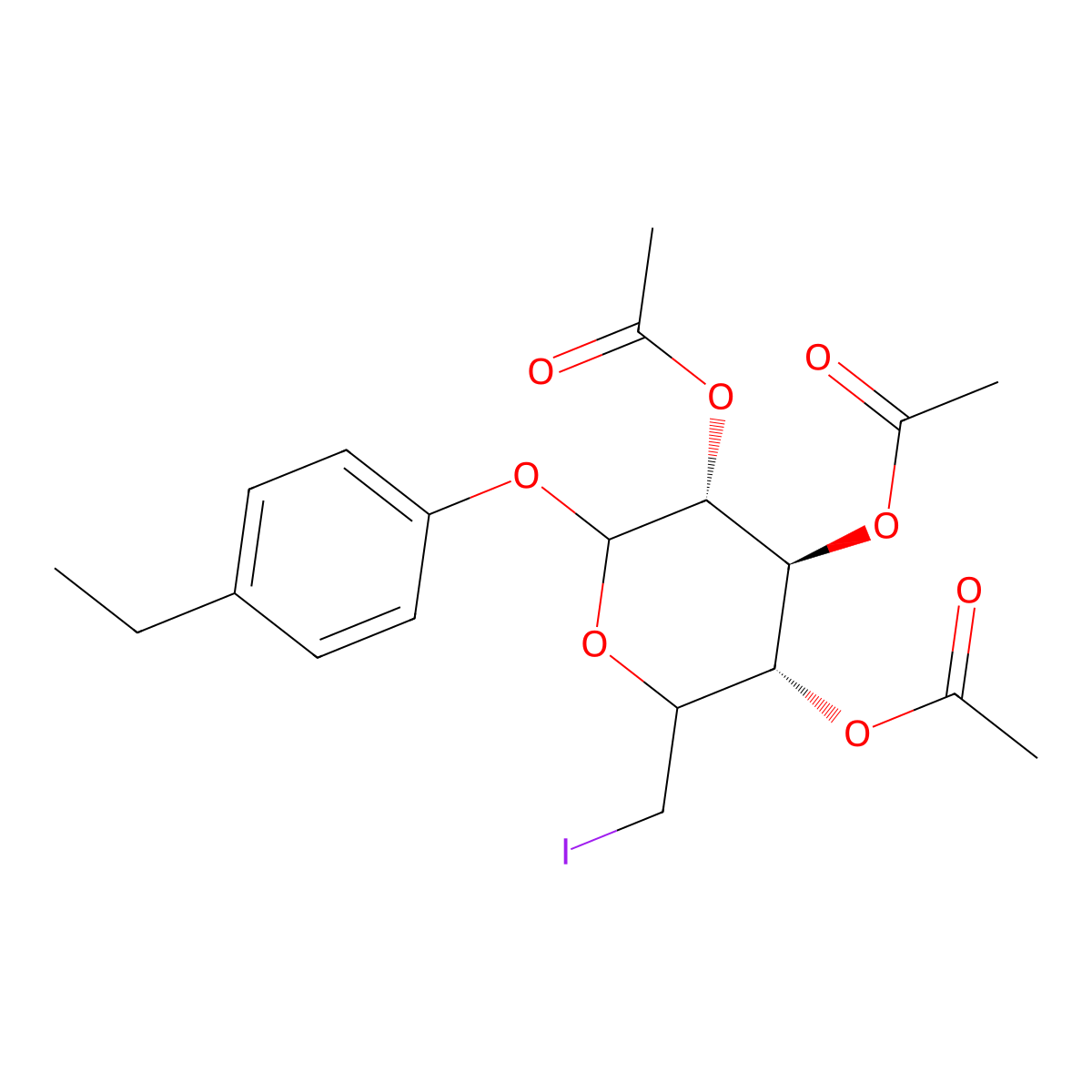 [(3S,4S,5R)-4,5-diacetyloxy-6-(4-ethylphenoxy)-2-(iodomethyl)oxan-3-yl] acetate molecular structure, CAS 1033751-06-2