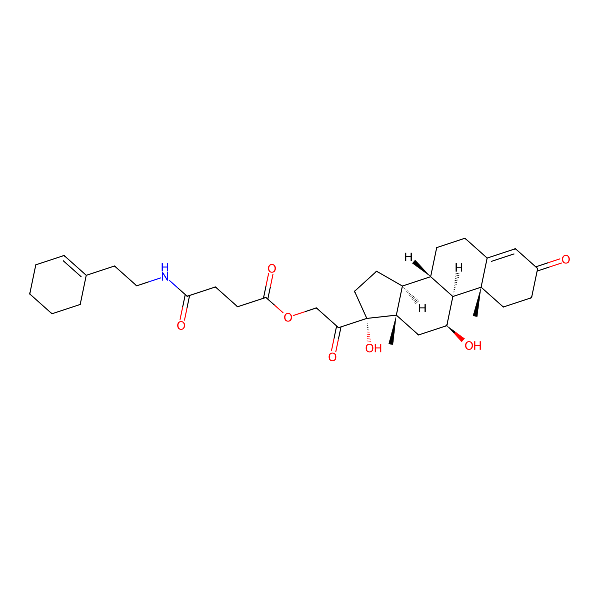 [2-[(8S,9S,10R,11S,13S,14S,17R)-11,17-dihydroxy-10,13-dimethyl-3-oxo-2,6,7,8,9,11,12,14,15,16-decahydro-1H-cyclopenta[a]phenanthren-17-yl]-2-oxoethyl] 4-[2-(cyclohexen-1-yl)ethylamino]-4-oxobutanoate molecular structure, CAS 1033751-79-9