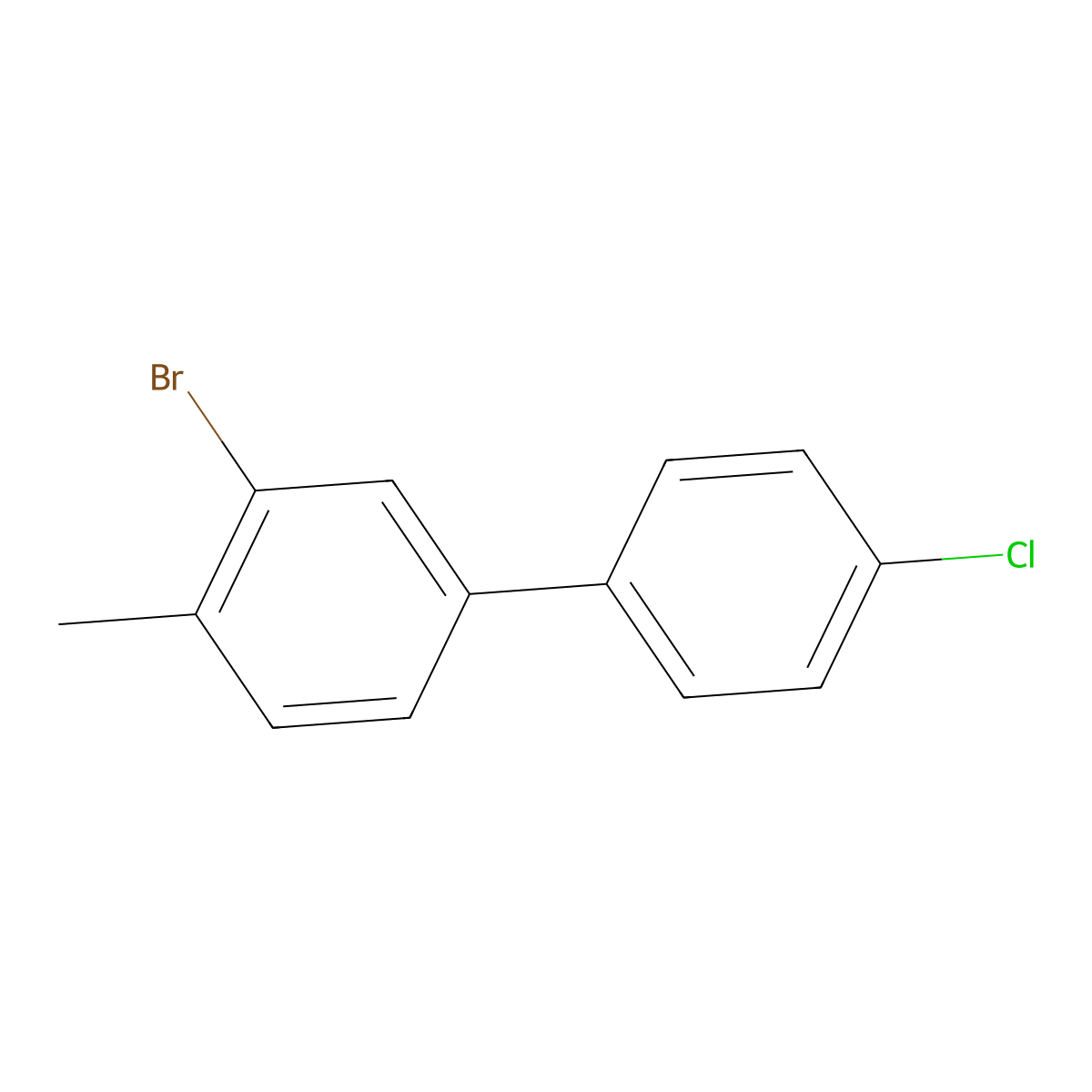 1-Bromo-5-(4-chlorophenyl)-2-methylbenzene molecular structure, CAS 1033760-75-6