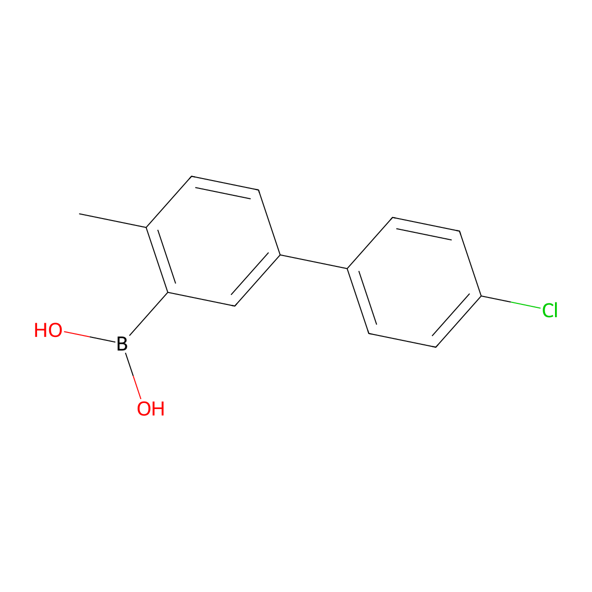 5-(4-Chlorophenyl)-2-methylphenylboronic acid molecular structure, CAS 1033760-76-7