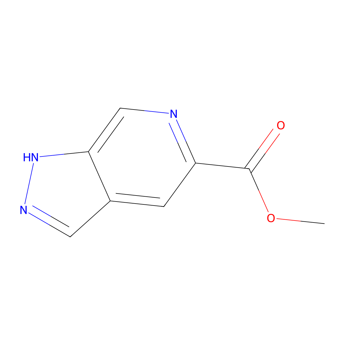 Methyl 1H-pyrazolo[3,4-C]pyridine-5-carboxylate molecular structure, CAS 1033772-26-7