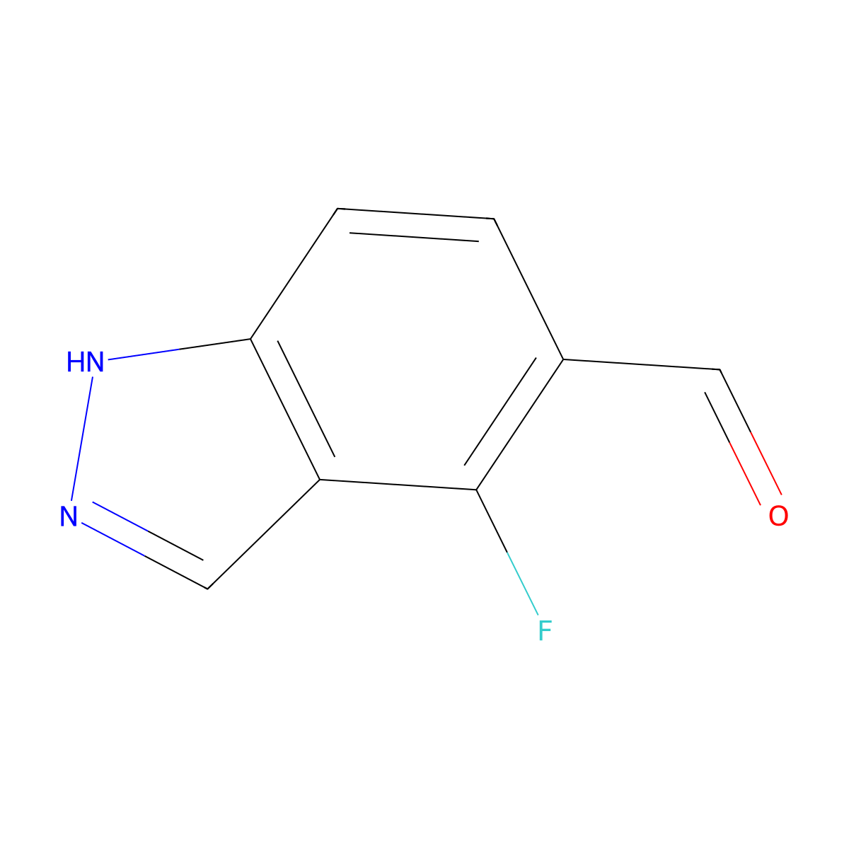 4-fluoro-1H-indazole-5-carbaldehyde molecular structure, CAS 1033772-28-9