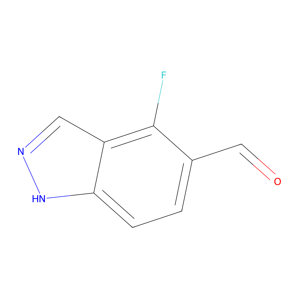 4-fluoro-1H-indazole-5-carbaldehyde molecular structure, CAS 1033772-28-9