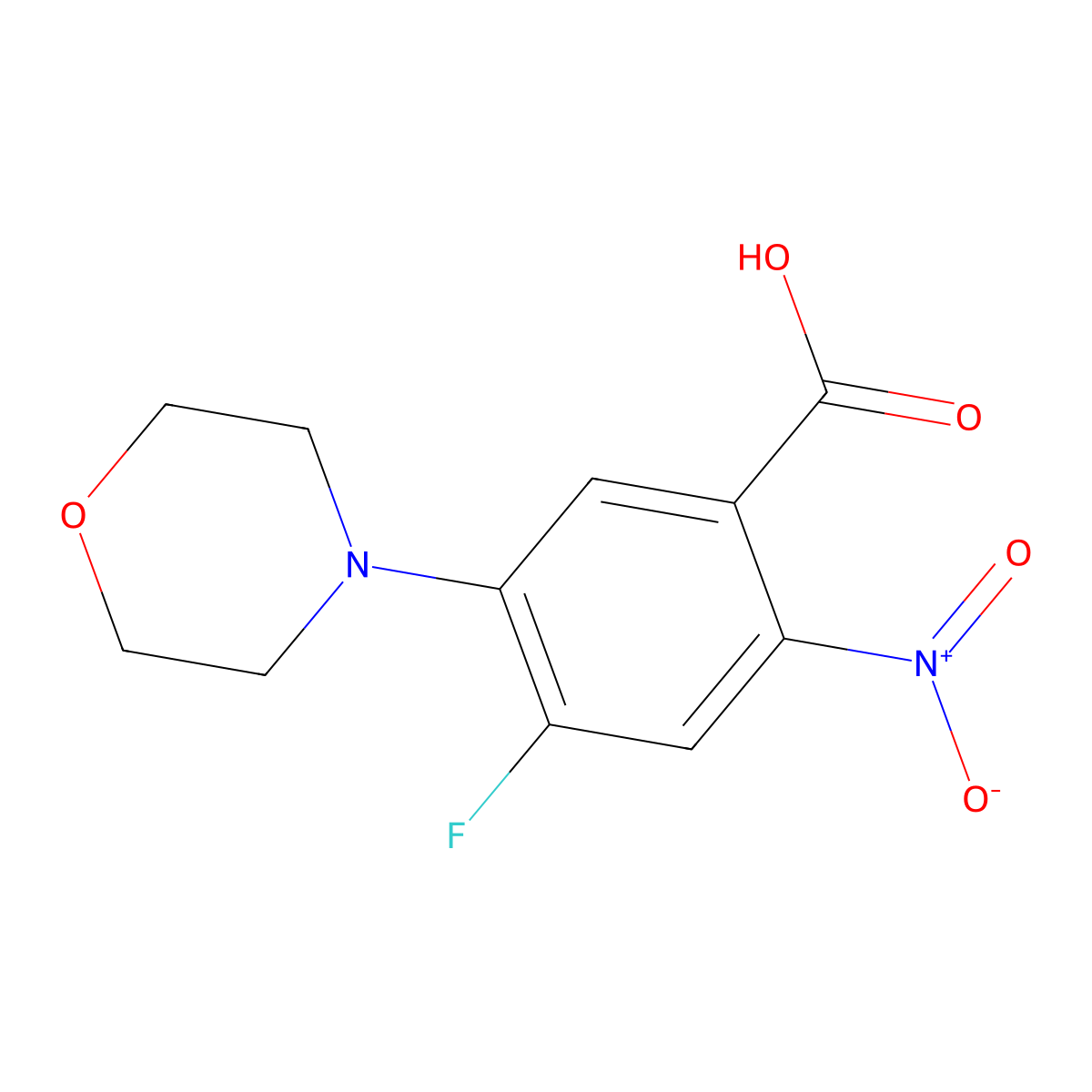 4-Fluoro-5-morpholino-2-nitrobenzoic acid molecular structure, CAS 1033778-62-9