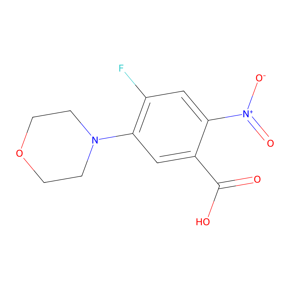 4-Fluoro-5-morpholino-2-nitrobenzoic acid molecular structure, CAS 1033778-62-9