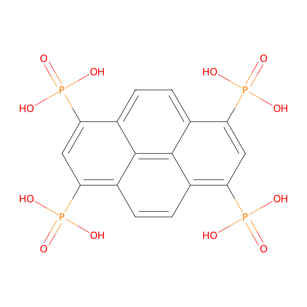 P,P',P'',P'''-1,3,6,8-Pyrenetetrayltetrakis[phosphonic acid] molecular structure, CAS 1033779-44-0