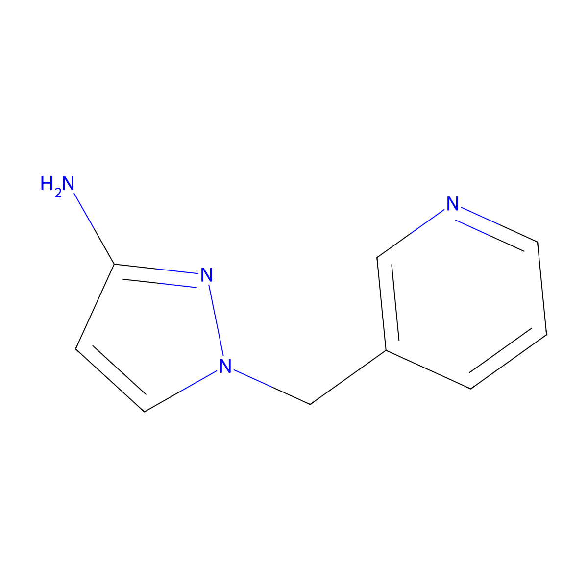 1-(pyridin-3-ylmethyl)-1H-pyrazol-3-amine molecular structure, CAS 1033780-34-5