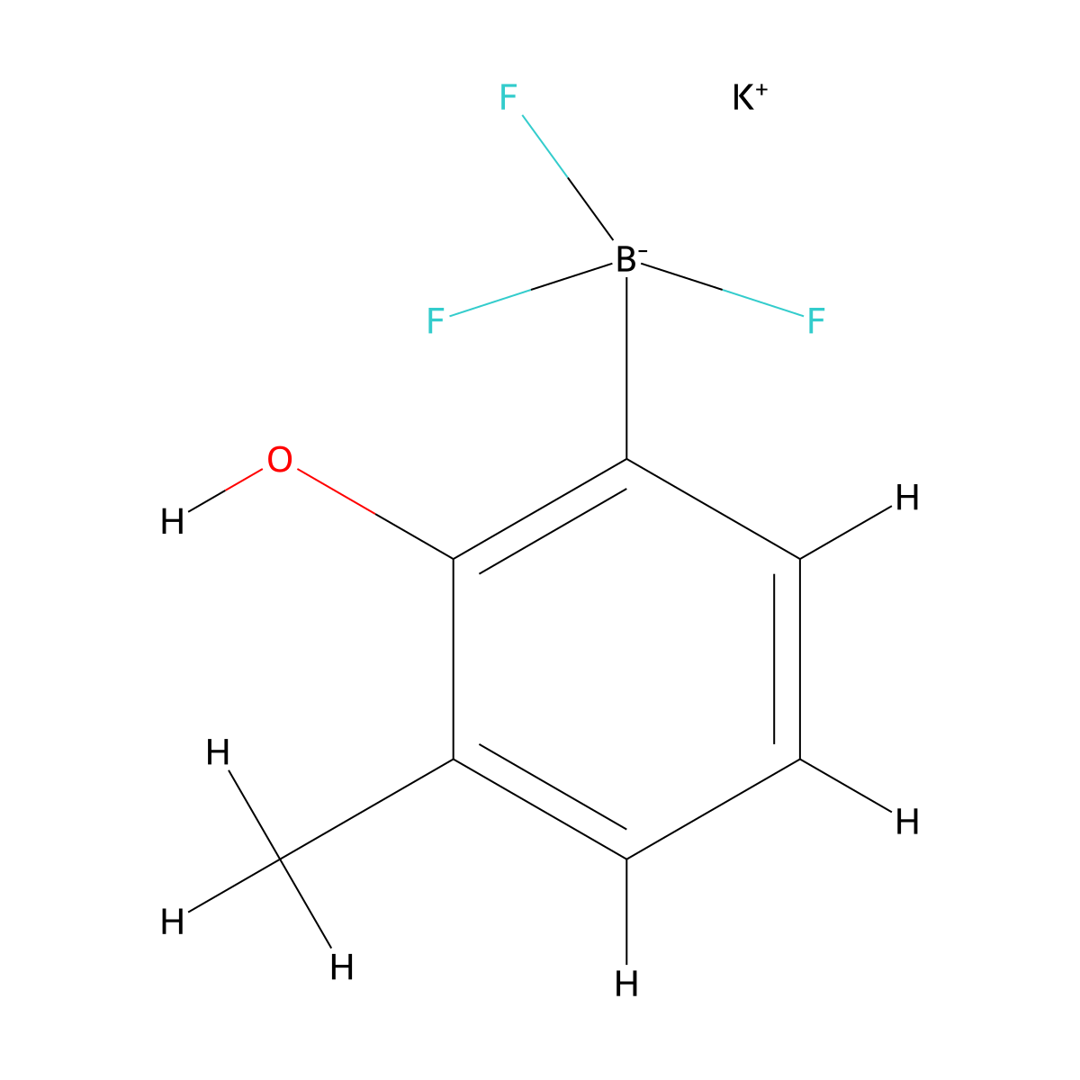 Potassium trifluoro(2-hydroxy-3-methylphenyl)boranuide molecular structure, CAS 1033783-02-6