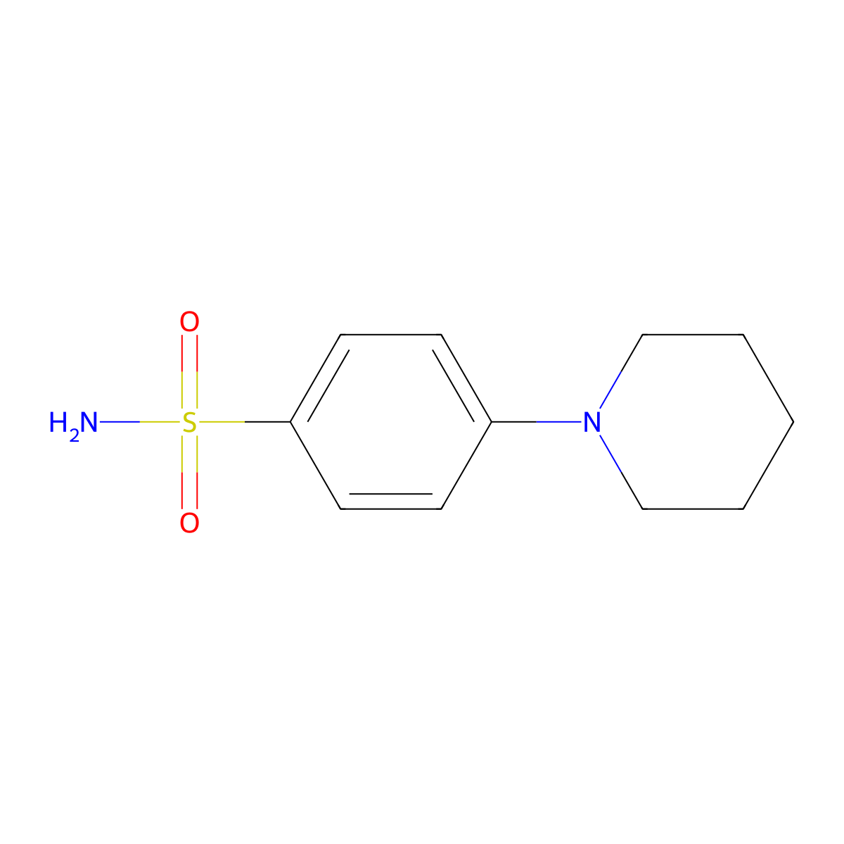 Benzenesulfonamide, 4-(1-piperidinyl)- molecular structure, CAS 10338-60-0
