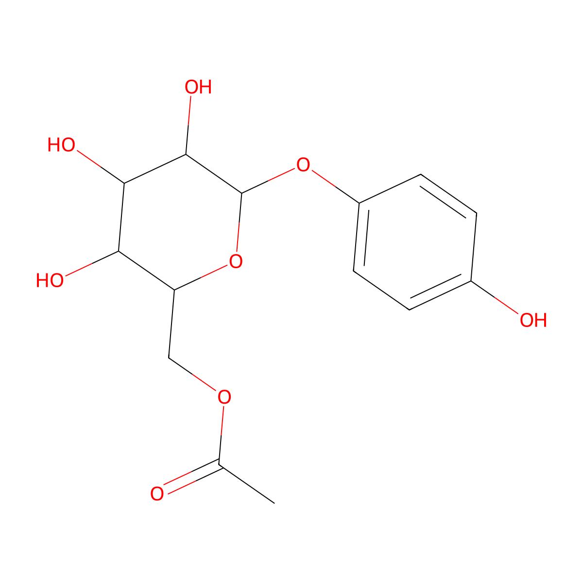 6-O-Acetylarbutin molecular structure, CAS 10338-88-2