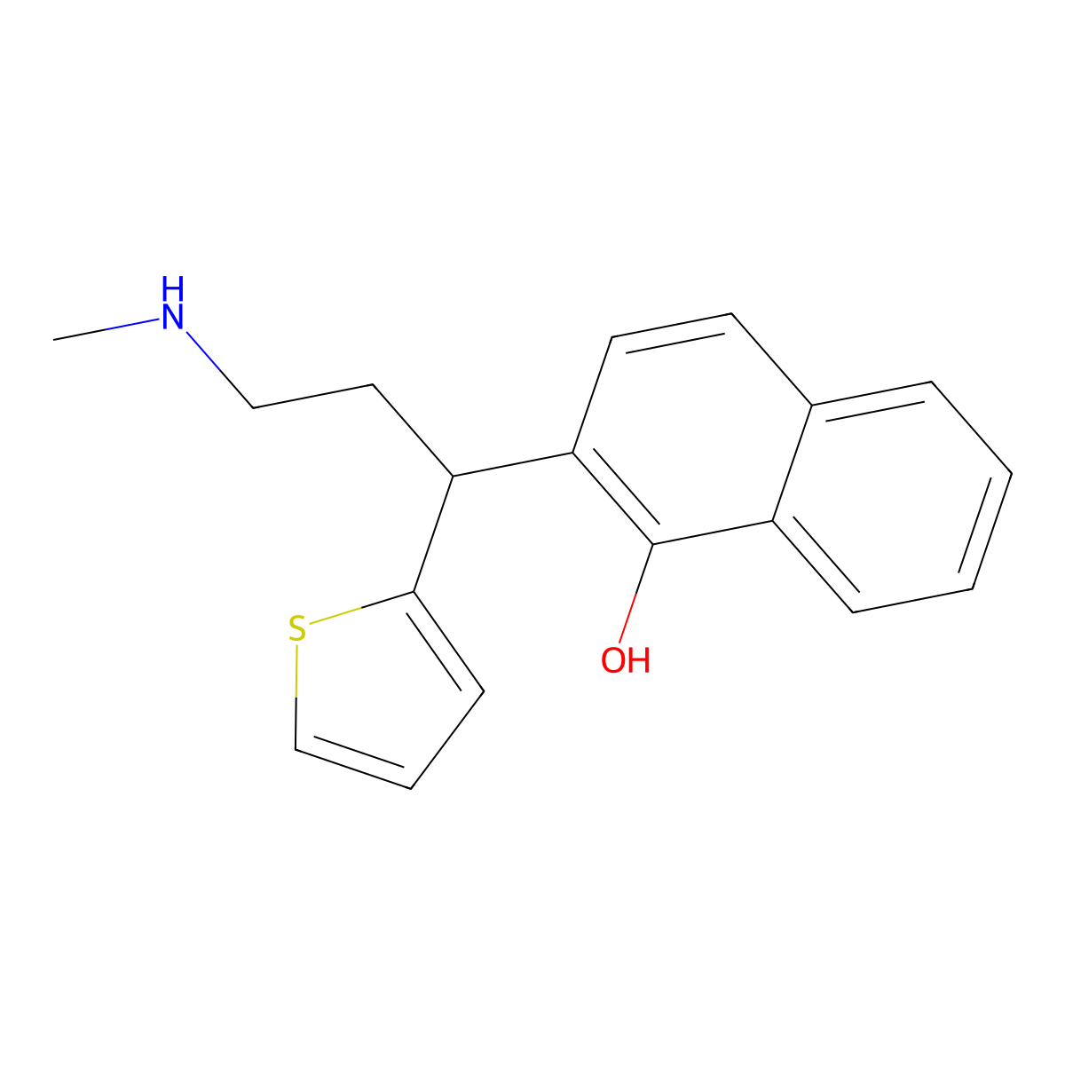 2-(3-(Methylamino)-1-(thiophen-2-yl)propyl)naphthalen-1-ol molecular structure, CAS 1033803-59-6