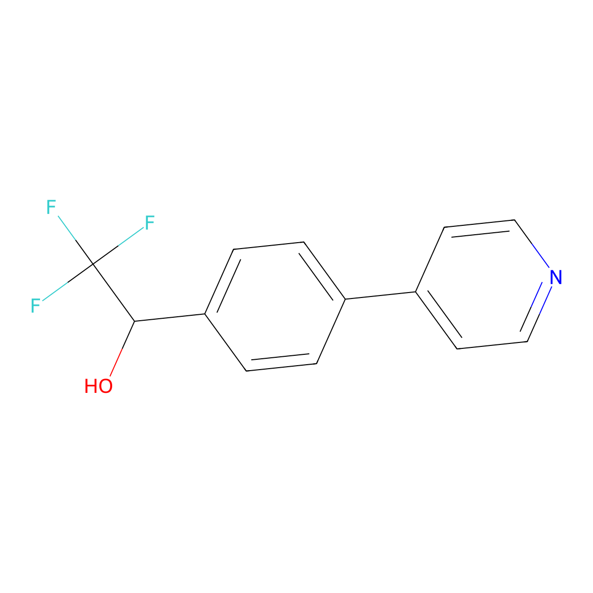 2,2,2-Trifluoro-1-(4-pyridin-4-yl-phenyl)ethanol molecular structure, CAS 1033804-63-5
