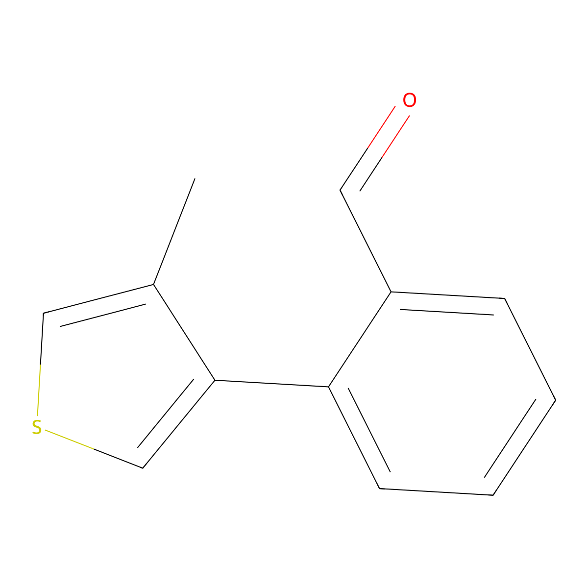 2-(4-Methylthiophen-3-yl)benzaldehyde molecular structure, CAS 1033804-69-1