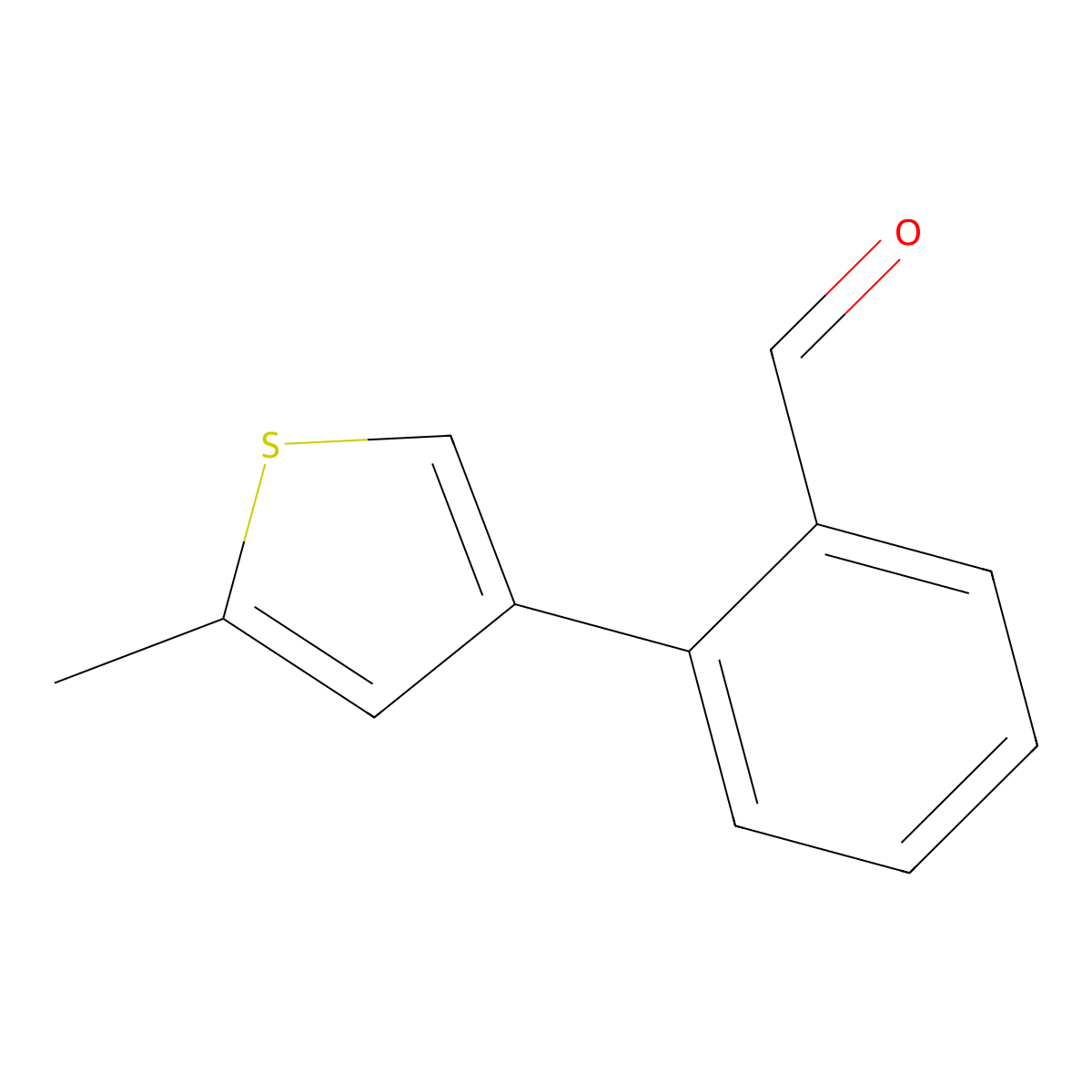 2-(5-Methylthiophen-3-yl)benzaldehyde molecular structure, CAS 1033804-73-7