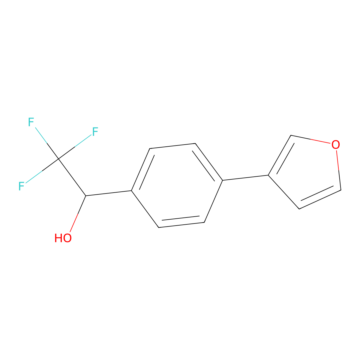 2,2,2-Trifluoro-1-(4-furan-3-yl-phenyl)-ethanol molecular structure, CAS 1033804-77-1