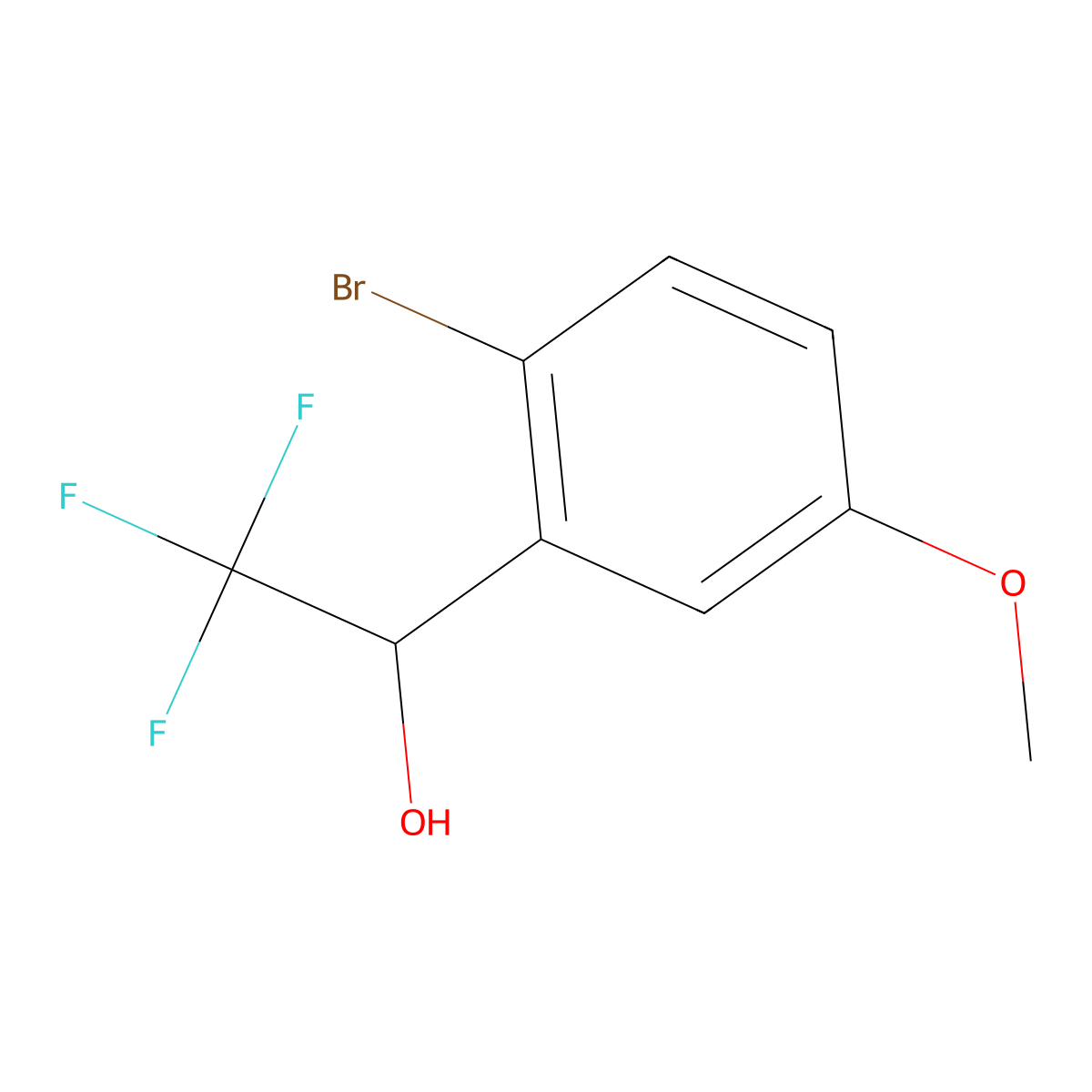 1-(2-Bromo-5-methoxyphenyl)-2,2,2-trifluoroethan-1-ol molecular structure, CAS 1033805-10-5
