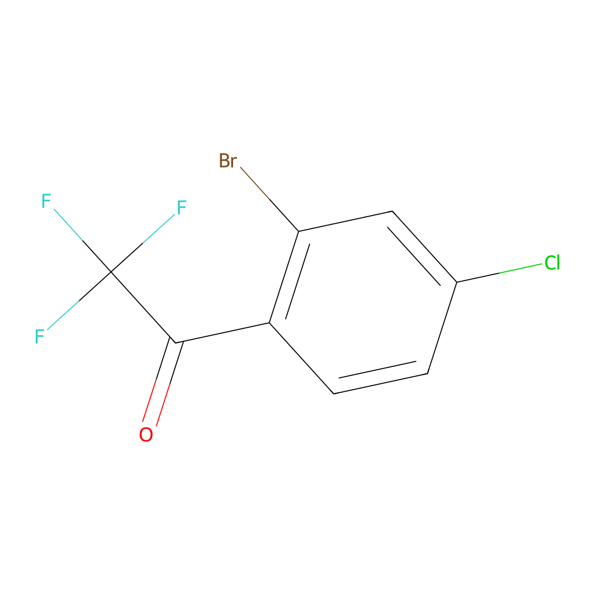 1-(2-Bromo-4-chlorophenyl)-2,2,2-trifluoroethanone molecular structure, CAS 1033805-23-0