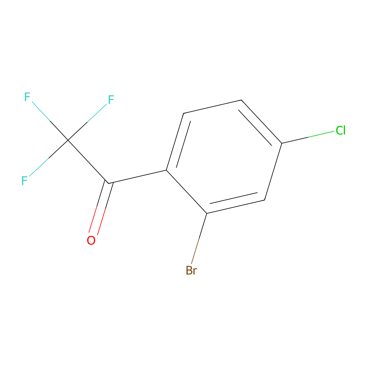 1-(2-Bromo-4-chlorophenyl)-2,2,2-trifluoroethanone molecular structure, CAS 1033805-23-0