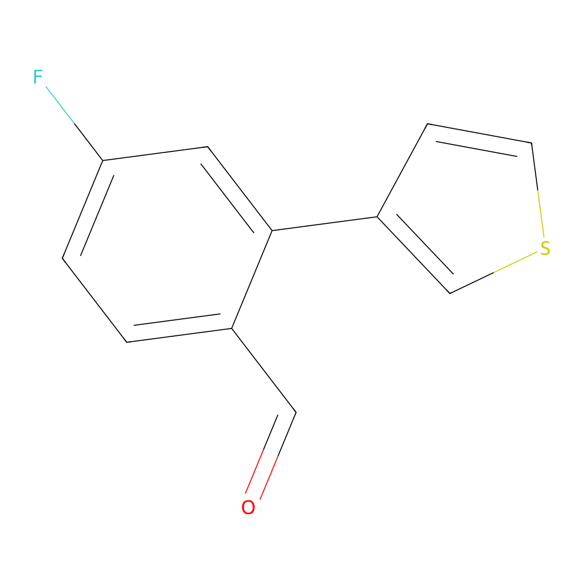 4-Fluoro-2-(3-thienyl)benzaldehyde molecular structure, CAS 1033805-59-2