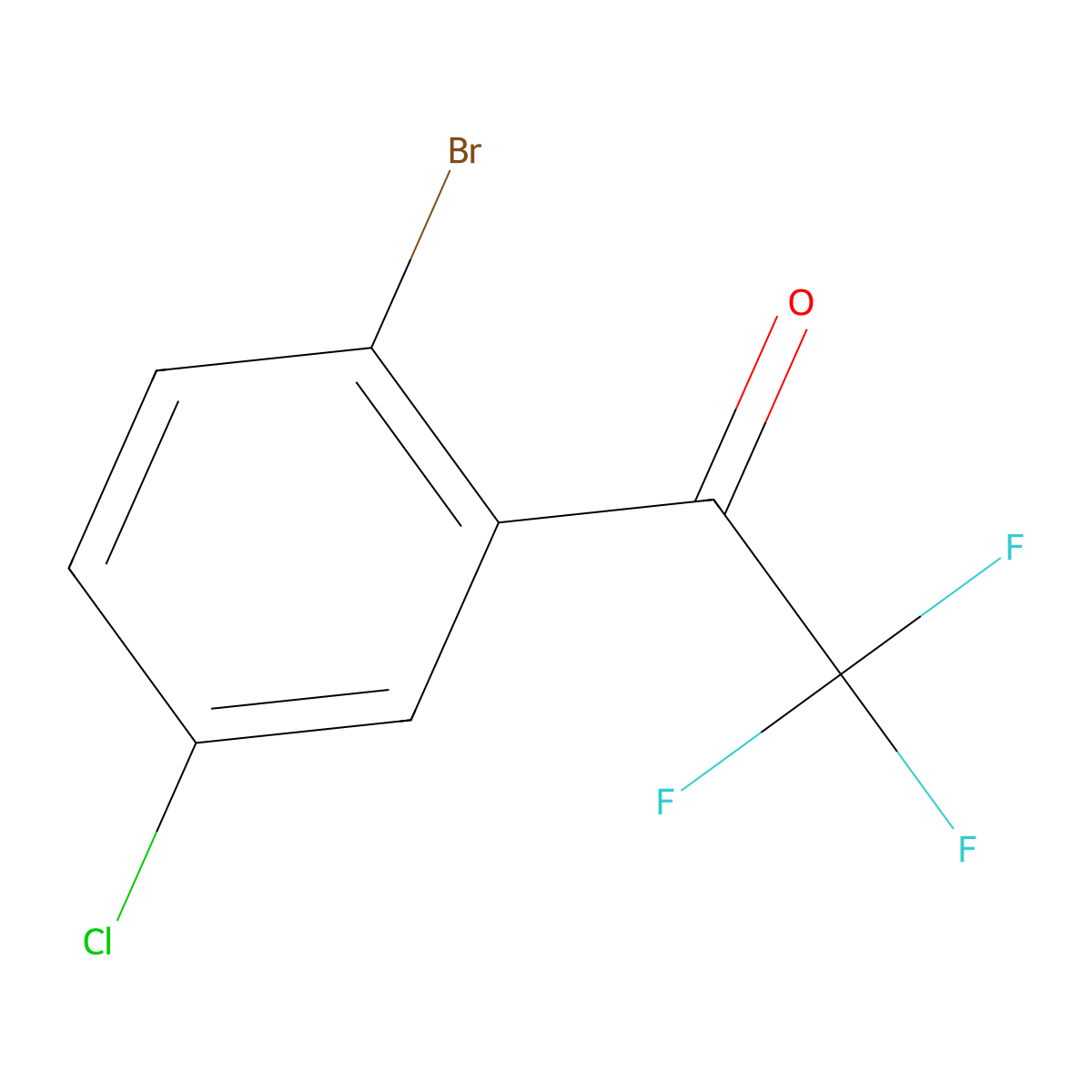 2'-Bromo-5'-chloro-2,2,2-trifluoroacetophenone molecular structure, CAS 1033805-74-1