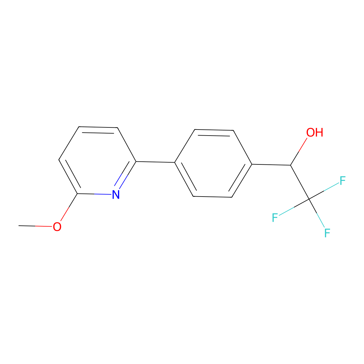 1-[4-(6-Methoxy-pyridine-2-yl)-phenyl]-2,2,2-trifluoro-ethanol molecular structure, CAS 1033805-85-4