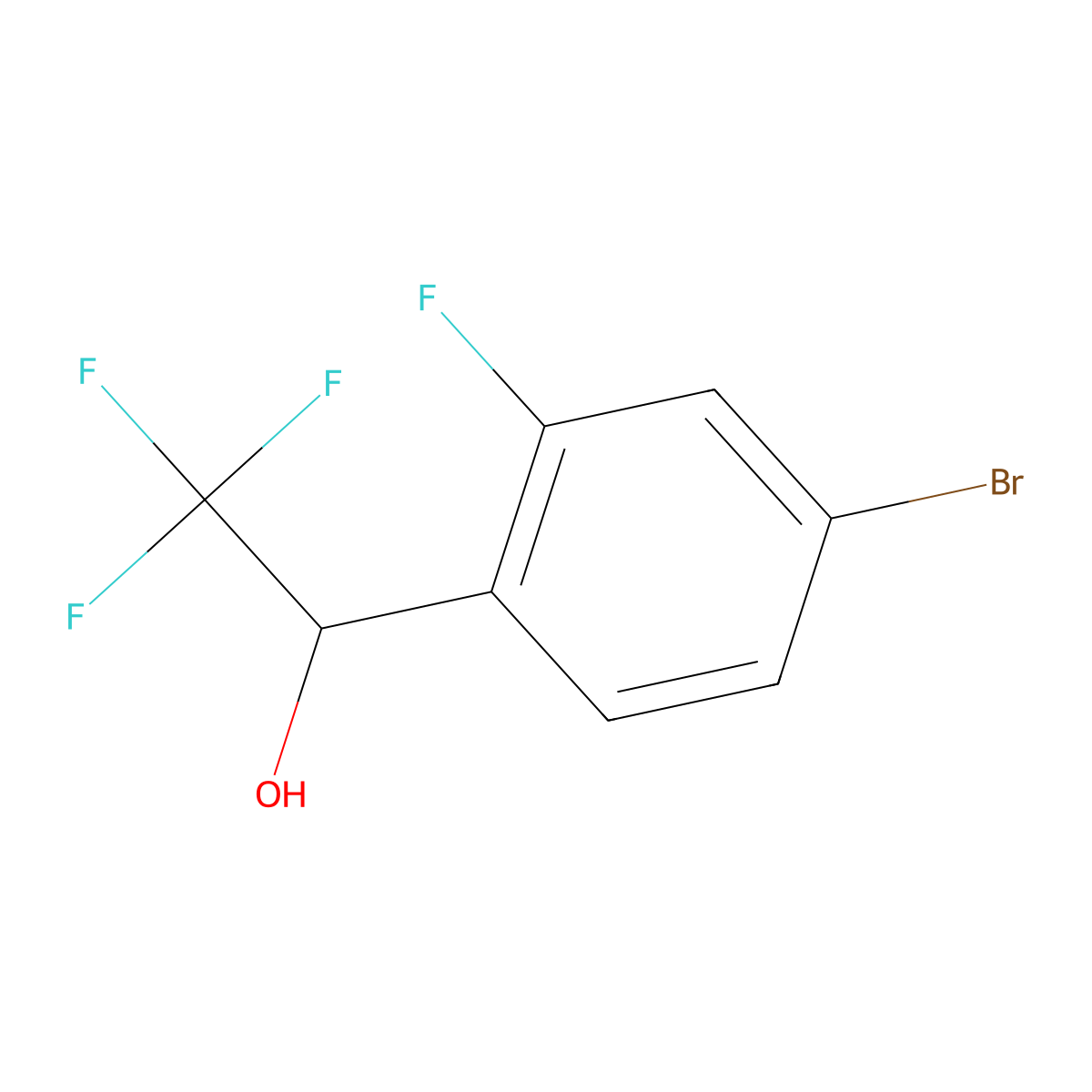 1-(4-Bromo-2-fluorophenyl)-2,2,2-trifluoroethanol molecular structure, CAS 1033805-88-7