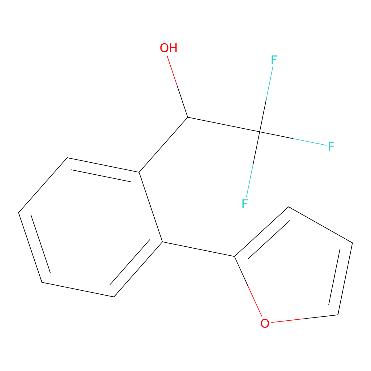 2,2,2-Trifluoro-1-(2-(furan-2-yl)phenyl)ethanol molecular structure, CAS 1033806-13-1