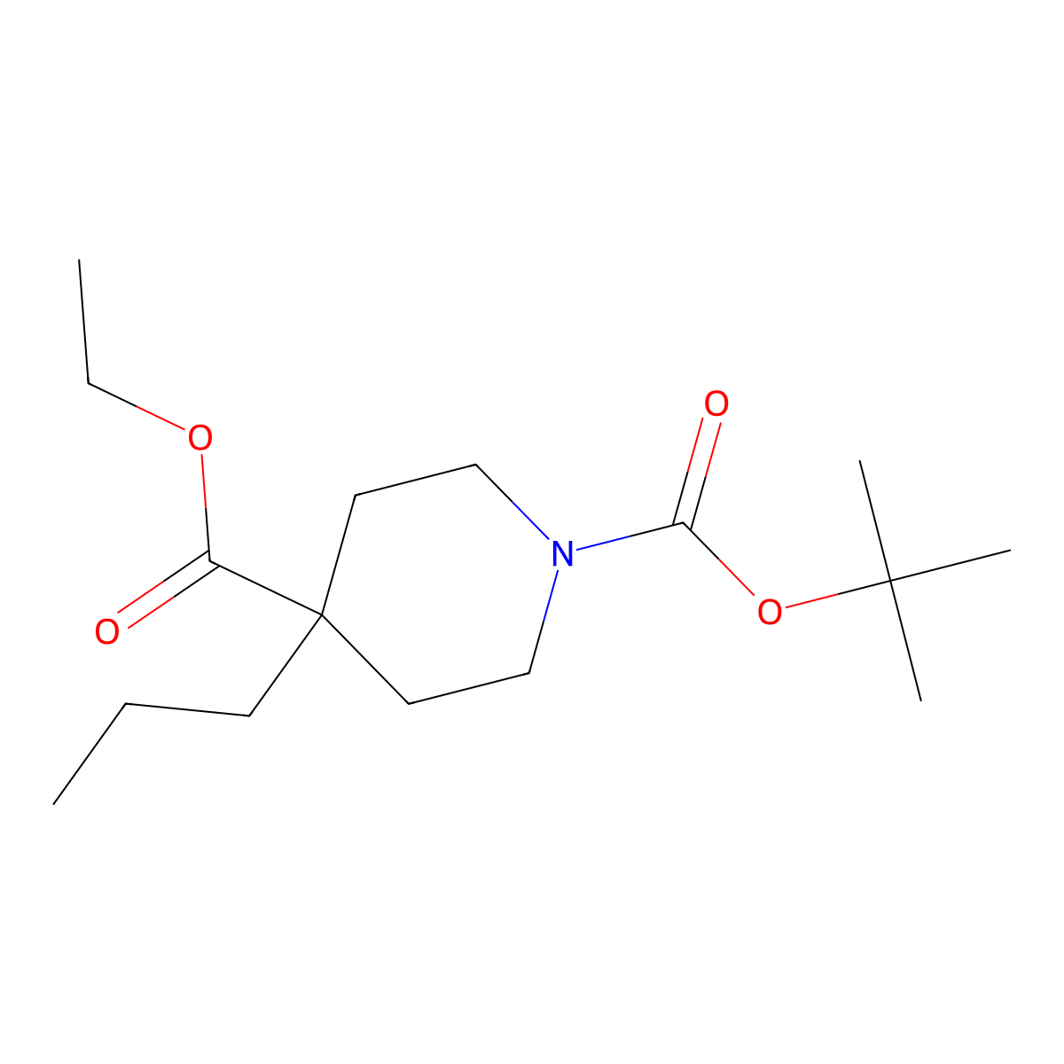 1-tert-butyl 4-Ethyl 4-propylpiperidine-1,4-dicarboxylate molecular structure, CAS 1033819-09-8