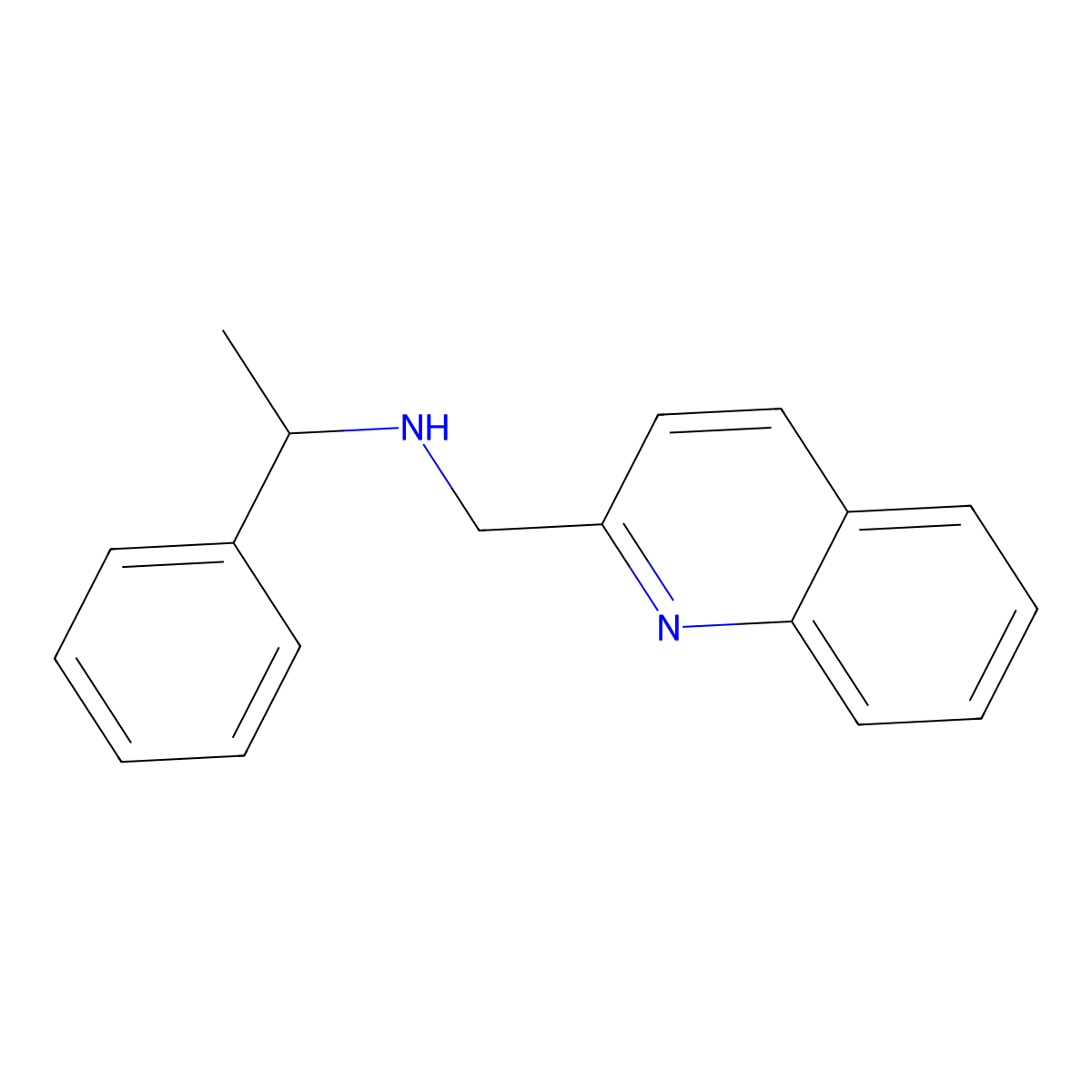 2-Quinolinemethanamine, N-(1-phenylethyl)-, (S)- molecular structure, CAS 103382-85-0