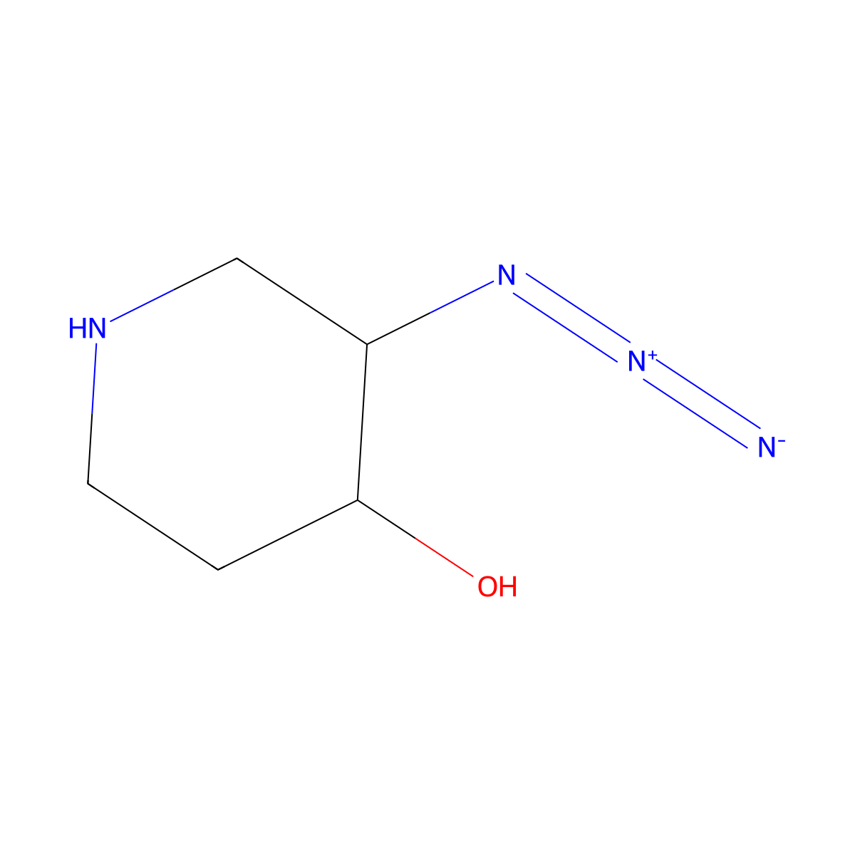 rac-(3R,4R)-3-azidopiperidin-4-ol molecular structure, CAS 1033821-25-8
