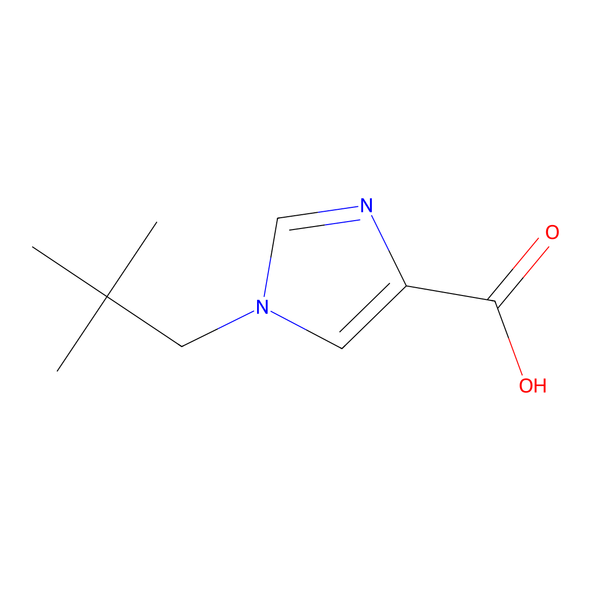 1-neopentyl-1H-imidazole-4-carboxylic acid molecular structure, CAS 1033833-01-0
