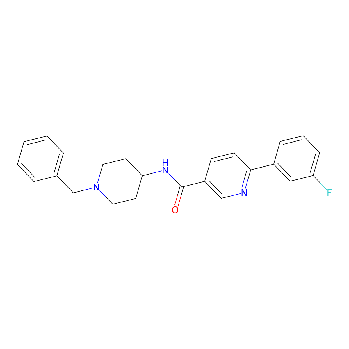 N-(1-benzylpiperidin-4-yl)-6-(3-fluorophenyl)pyridine-3-carboxamide molecular structure, CAS 1033836-63-3